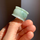 20mm A-Grade Bluish Green Jadeite Archer Ring Band No.161609