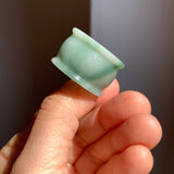 20mm A-Grade Bluish Green Jadeite Archer Ring Band No.161609