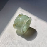 20.2mm A-Grade Light Green Jadeite Archer Ring Band No.161580