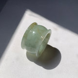 20.2mm A-Grade Light Green Jadeite Archer Ring Band No.161580
