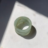20.2mm A-Grade Light Green Jadeite Archer Ring Band No.161580