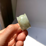 20.2mm A-Grade Light Green Jadeite Archer Ring Band No.161580