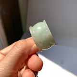 20.2mm A-Grade Light Green Jadeite Archer Ring Band No.161580