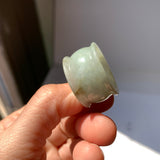 20.2mm A-Grade Light Green Jadeite Archer Ring Band No.161580