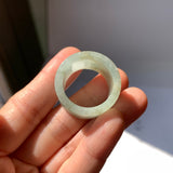 20.2mm A-Grade Light Green Jadeite Archer Ring Band No.161580