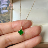 A-Grade Imperial Green Jadeite Clover Pendant No. 172673