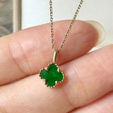 A-Grade Imperial Green Jadeite Clover Pendant No. 172673