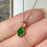 A-Grade Imperial Green Jadeite Clover Pendant No. 172673