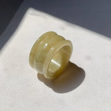 20.3mm A-Grade Yellow Jadeite Archer Ring Band No.161705