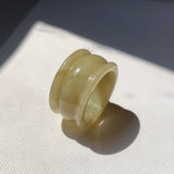 20.3mm A-Grade Yellow Jadeite Archer Ring Band No.161705