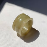20.3mm A-Grade Yellow Jadeite Archer Ring Band No.161705
