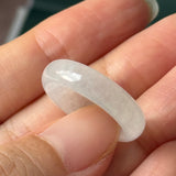 16.4mm Icy A-Grade Natural Moonlight Glow White Jadeite Ring Band No. 162647