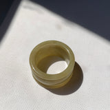 20.3mm A-Grade Yellow Jadeite Archer Ring Band No.161705