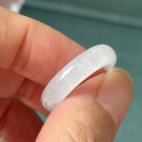 16.4mm Icy A-Grade Natural Moonlight Glow White Jadeite Ring Band No. 162647