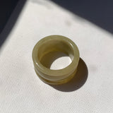 20.3mm A-Grade Yellow Jadeite Archer Ring Band No.161705