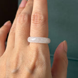 16.4mm Icy A-Grade Natural Moonlight Glow White Jadeite Ring Band No. 162647