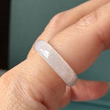 16.4mm Icy A-Grade Natural Moonlight Glow White Jadeite Ring Band No. 162647