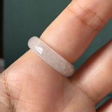 16.4mm Icy A-Grade Natural Moonlight Glow White Jadeite Ring Band No. 162647
