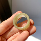 20.3mm A-Grade Yellow Jadeite Archer Ring Band No.161705