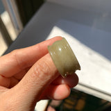 20.3mm A-Grade Yellow Jadeite Archer Ring Band No.161705