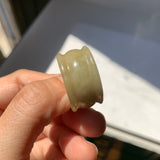 20.3mm A-Grade Yellow Jadeite Archer Ring Band No.161705