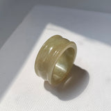 20.1mm A-Grade Yellow Jadeite Archer Ring Band No.161718