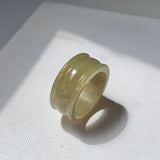 20.1mm A-Grade Yellow Jadeite Archer Ring Band No.161718