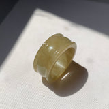 20.1mm A-Grade Yellow Jadeite Archer Ring Band No.161718