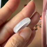 17.3mm Icy A-Grade Natural Moonlight Glow White Jadeite Ring Band No. 162648