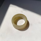 20.1mm A-Grade Yellow Jadeite Archer Ring Band No.161718