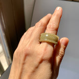 20.1mm A-Grade Yellow Jadeite Archer Ring Band No.161718