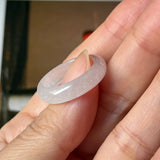 17.3mm Icy A-Grade Natural Moonlight Glow White Jadeite Ring Band No. 162648