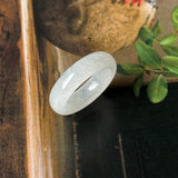 16.3mm Icy A-Grade Natural Moonlight Glow White Jadeite Ring Band No. 162649