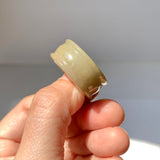 20.1mm A-Grade Yellow Jadeite Archer Ring Band No.161718