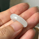 16.3mm Icy A-Grade Natural Moonlight Glow White Jadeite Ring Band No. 162649