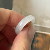16.3mm Icy A-Grade Natural Moonlight Glow White Jadeite Ring Band No. 162649