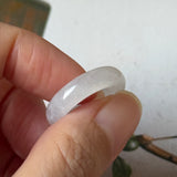 16.2mm Icy A-Grade Natural Moonlight Glow White Jadeite Ring Band No. 162650