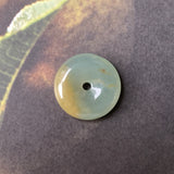 A-Grade Natural Bluish Green Jadeite Donut Pendant No.172114