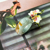 16.4mm A-Grade Blue Brownish Yellow Jadeite Ingot Ring No. 162651