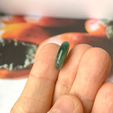 A-Grade Natural Dark Bluish Green Jadeite Donut Pendant No.172120