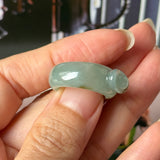 16.4mm A-Grade Blue Brownish Yellow Jadeite Ingot Ring No. 162651