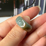 16.4mm A-Grade Blue Brownish Yellow Jadeite Ingot Ring No. 162651