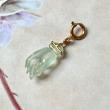 Icy A-Grade Natural Jadeite Hand with Pearl Charm No.170713