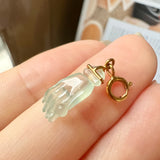 Icy A-Grade Natural Jadeite Hand with Pearl Charm No.170713