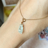 Icy A-Grade Natural Jadeite Hand with Pearl Charm No.170713