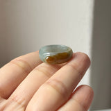 16.1mm A-Grade Blue Brownish Yellow Jadeite Ingot Ring No. 162652