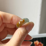 16.1mm A-Grade Blue Brownish Yellow Jadeite Ingot Ring No. 162652