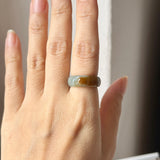 16.1mm A-Grade Blue Brownish Yellow Jadeite Ingot Ring No. 162652