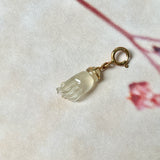 Icy A-Grade Natural Jadeite Hand with Pearl Charm No.170712