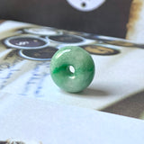 A-Grade Natural Moss on Snow Jadeite Bagel Piece No.172128